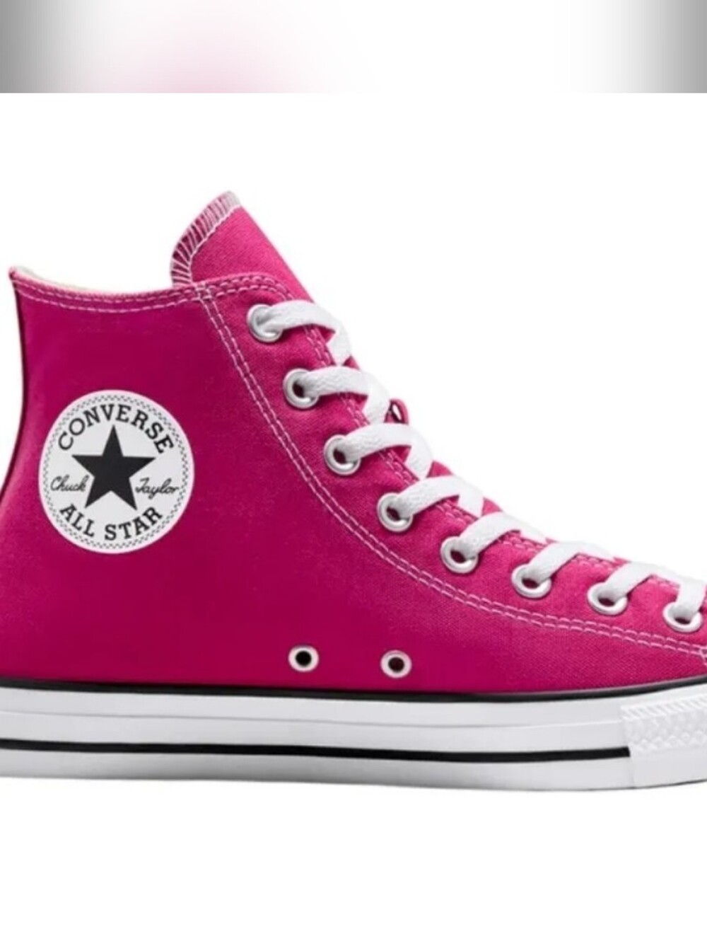 Converse High Top Sneaker in Bright Pink and White